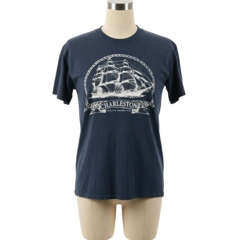 Vintage 90s Cal Cru T-Shirt Mens L Charleston South Carolina Sailboat Graphic